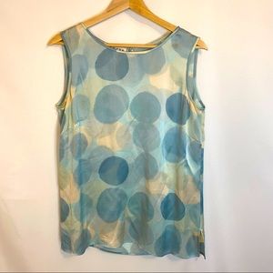 Jaegar Silk Dot Print Sleeveless Blouse